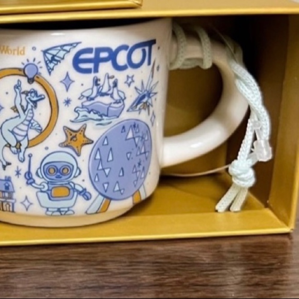 Walt Disney World 50th anniversary Starbucks been there series Epcot ornament.